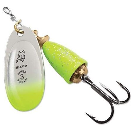 Blue Fox Classic Vibrax Blade Size 2, 316Oz, Vmc Hook Chartreuse Blue Candyback 60-20-274IC
